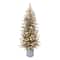 6ft. Pre-Lit Flocked Slim Arctic Fir Artificial Christmas Tree in Stump Planter, Color Select LED Lights